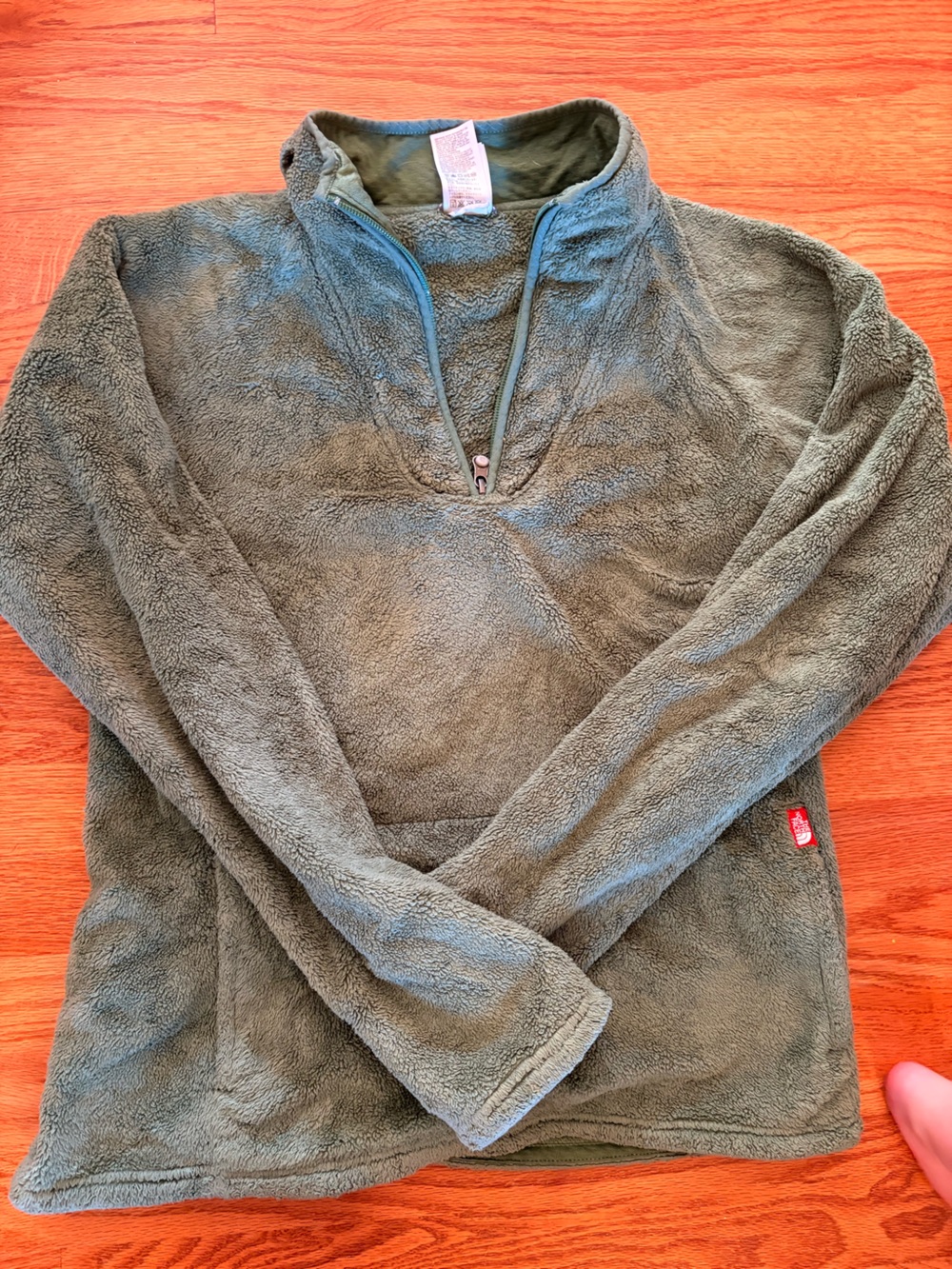 The North Face Olive Green Plush Fleece Quarter-Zip Pullover